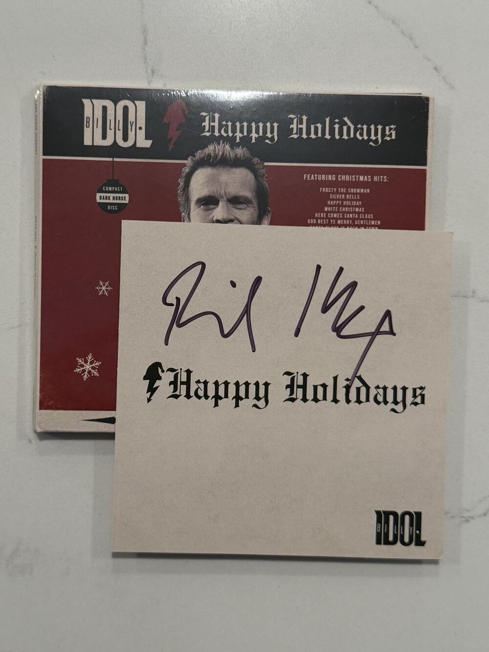 BILLY IDOL - AUTOGRAPHED "HAPPY HOLIDAYS" SIGNED CD ART CARD NEW SEALED XMAS #2